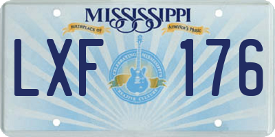 MS license plate LXF176