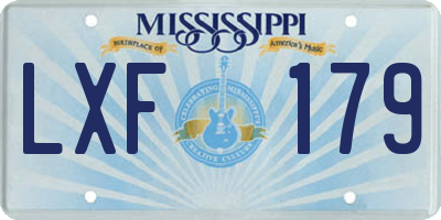 MS license plate LXF179