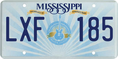 MS license plate LXF185