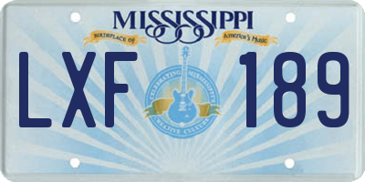 MS license plate LXF189