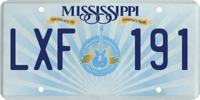 MS license plate LXF191