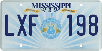 MS license plate LXF198