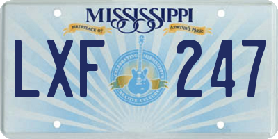 MS license plate LXF247