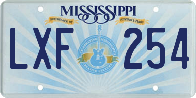 MS license plate LXF254