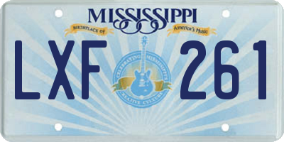 MS license plate LXF261