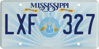 MS license plate LXF327