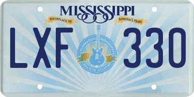 MS license plate LXF330