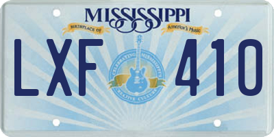 MS license plate LXF410