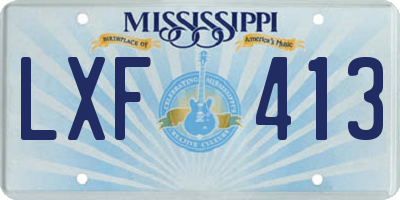 MS license plate LXF413