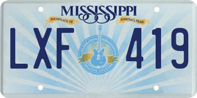 MS license plate LXF419
