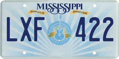 MS license plate LXF422