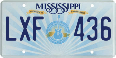 MS license plate LXF436