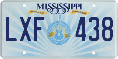 MS license plate LXF438