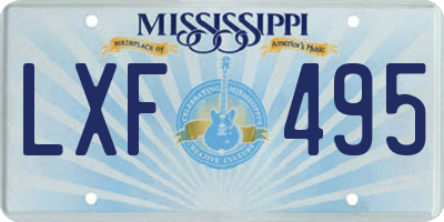 MS license plate LXF495