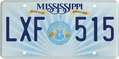 MS license plate LXF515