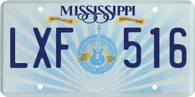 MS license plate LXF516