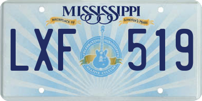 MS license plate LXF519