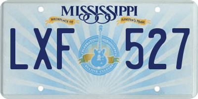 MS license plate LXF527