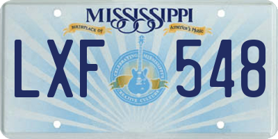 MS license plate LXF548