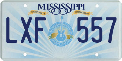 MS license plate LXF557