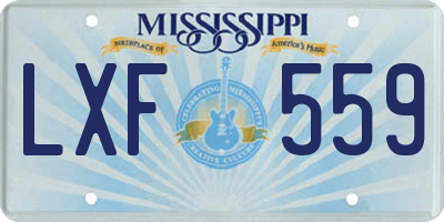 MS license plate LXF559
