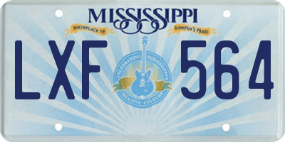MS license plate LXF564