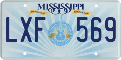 MS license plate LXF569
