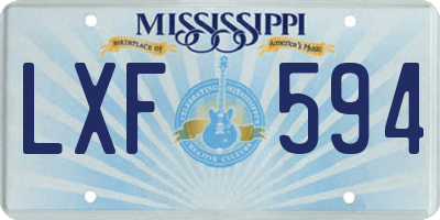 MS license plate LXF594