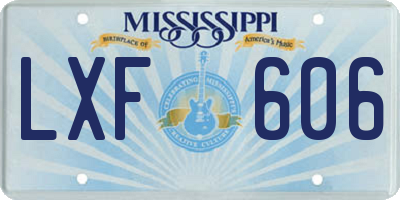 MS license plate LXF606
