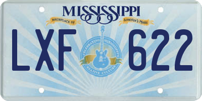 MS license plate LXF622