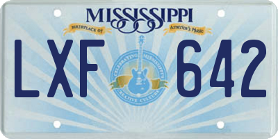 MS license plate LXF642