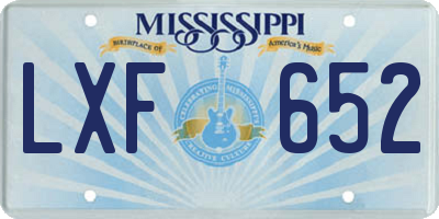 MS license plate LXF652