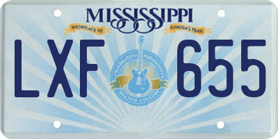 MS license plate LXF655