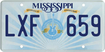 MS license plate LXF659