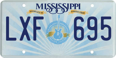 MS license plate LXF695