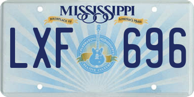 MS license plate LXF696