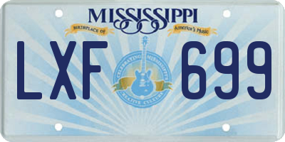 MS license plate LXF699