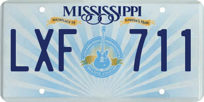 MS license plate LXF711