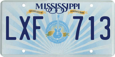 MS license plate LXF713