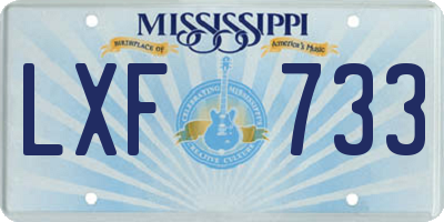 MS license plate LXF733