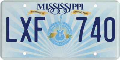 MS license plate LXF740