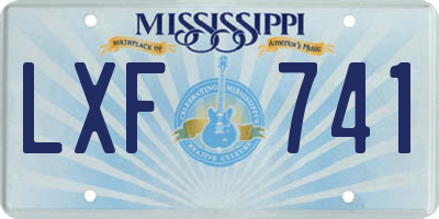 MS license plate LXF741
