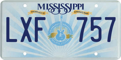 MS license plate LXF757
