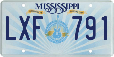 MS license plate LXF791