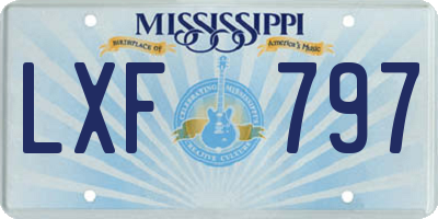 MS license plate LXF797