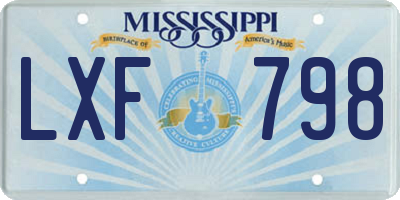 MS license plate LXF798