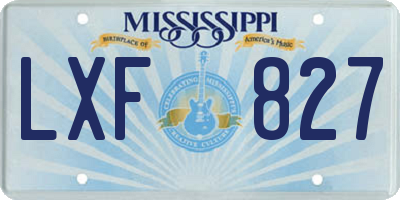 MS license plate LXF827