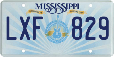 MS license plate LXF829