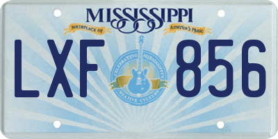 MS license plate LXF856