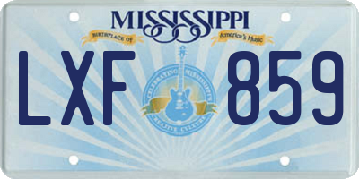 MS license plate LXF859